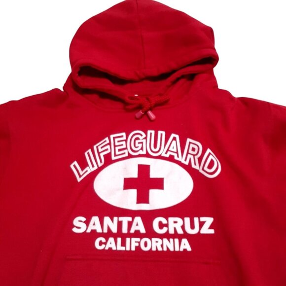 Vintage Santa Cruz California Red Lifeguard Pullover Hoodie Youth M 12/14 (Read)